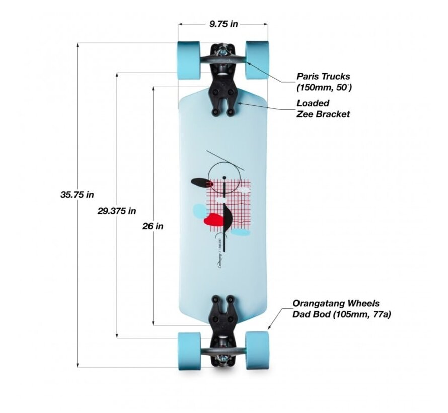 Geladenes Tangent-Longboard