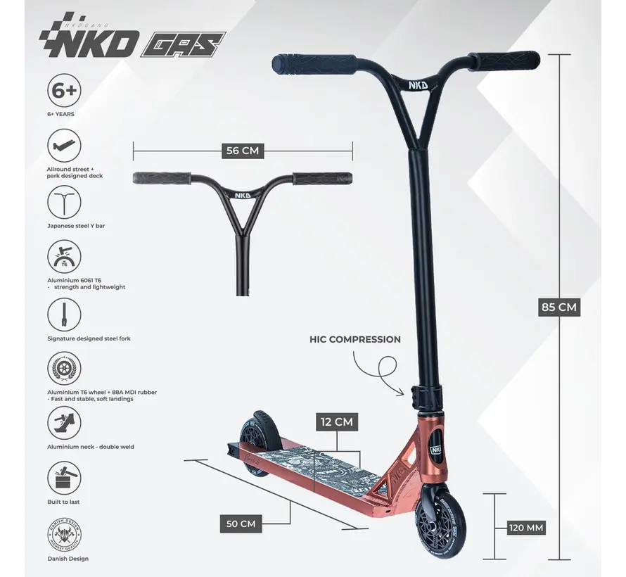 NKD Hulajnoga wyczynowa gazowa brązowa