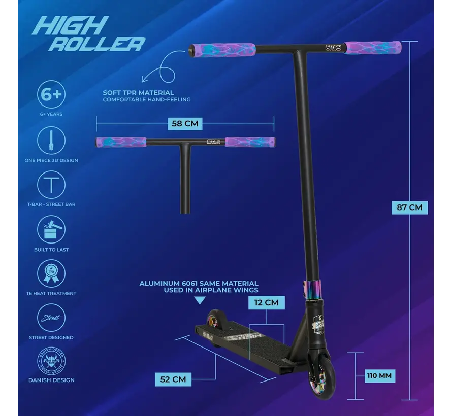 Trottinette acrobatique Story High Roller Street Noir/Néo