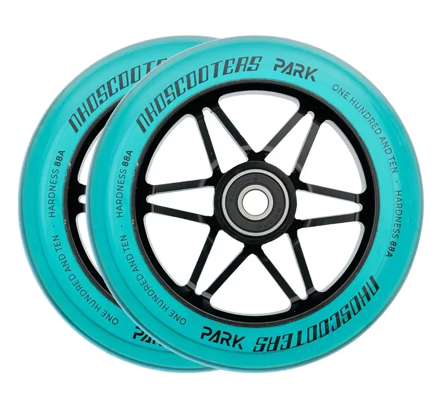 Set di ruote per monopattino acrobatico NKD Park da 110 mm (2 pezzi) nero / blu