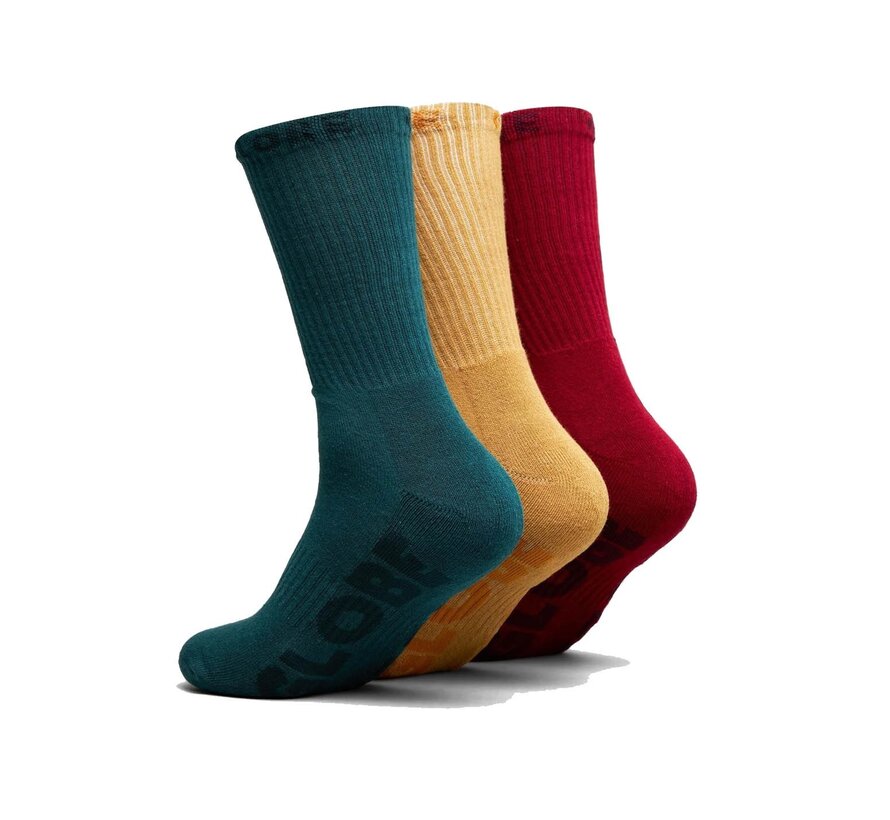 Paquete de 3 pares de calcetines Globe Sustain Crew: calcetines de skate cómodos hechos de algodón orgánico