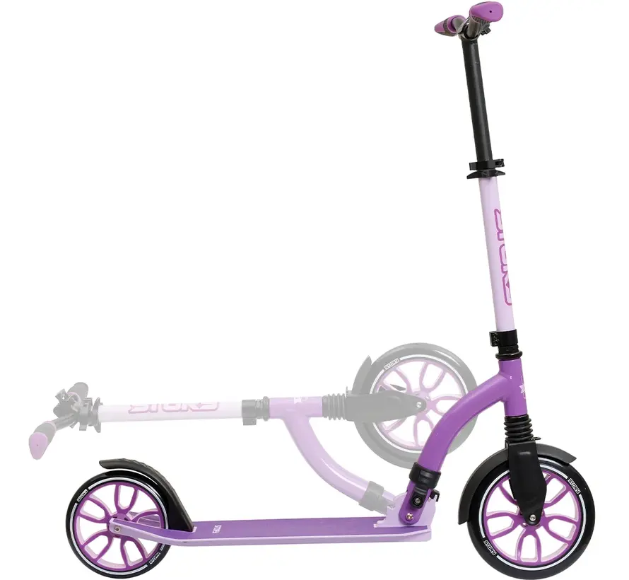 Story Big Wheel Advanced Opvouwbare Step Paars 105 cm – Comfortabel en Stijlvol Reizen