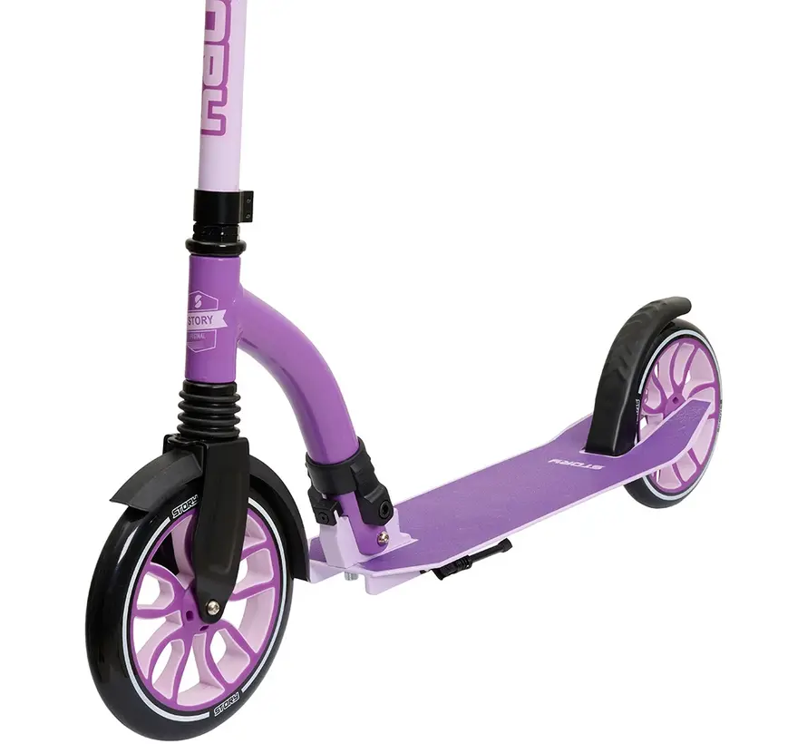 Story Big Wheel Advanced Opvouwbare Step Paars 105 cm – Comfortabel en Stijlvol Reizen