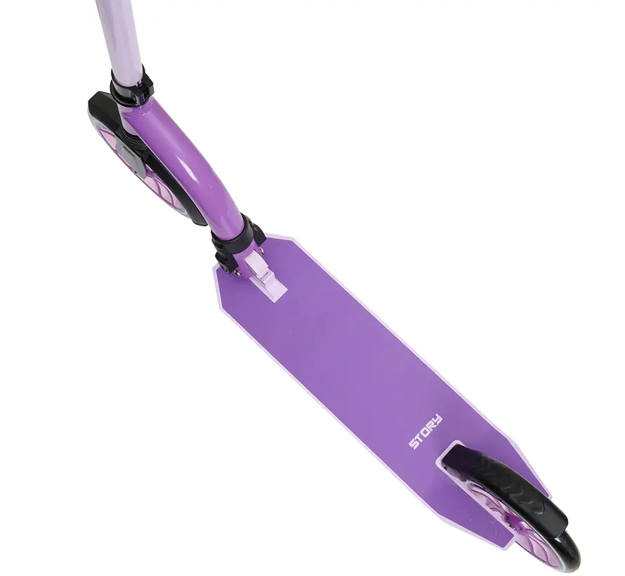 Story Big Wheel Advanced Opvouwbare Step Paars 105 cm – Comfortabel en Stijlvol Reizen