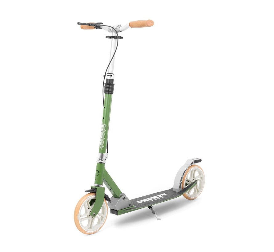 Trottinette pliable Frenzy 205 V4 à double frein, verte – Mobilité élégante et sûre