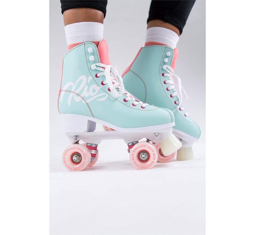 Patines cómodos en tonos pastel Rio Roller Script