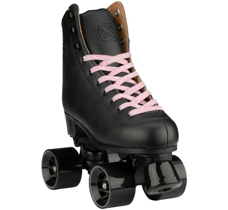 Pattini a rotelle Nijdam Ramblin' – Pattini a rotelle classici in pelle con telaio in alluminio e cuscinetti ABEC 7