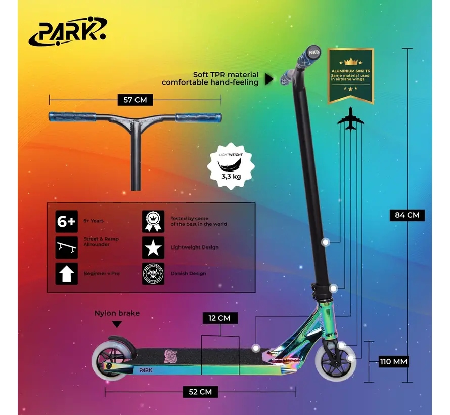 NKD Park Stuntstep – Léger, solide et parfait pour les figures de skate park