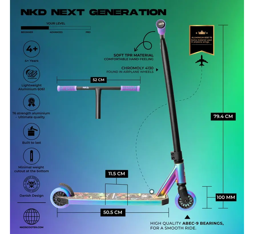 NKD stunt scooter Next Generation Matt NEO with T-bar