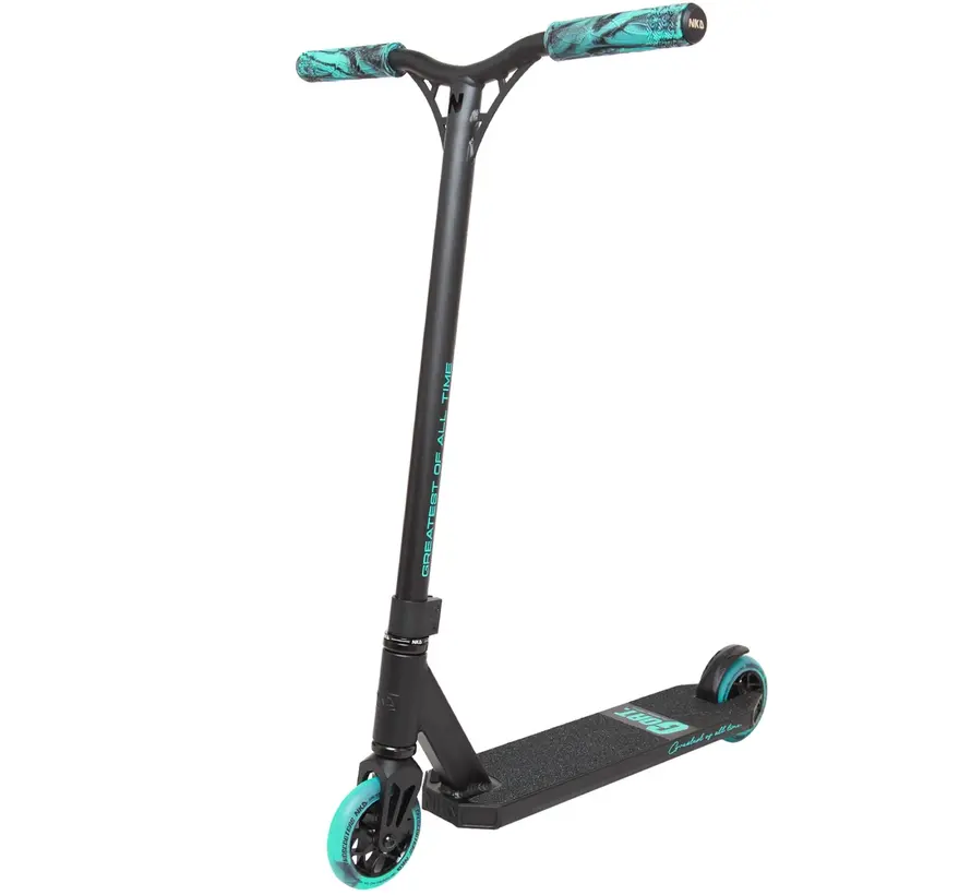 Monopattino da stunt NKD Goat nero/menta – Monopattino da parco robusto con ruote da 110 mm e compressione HIC