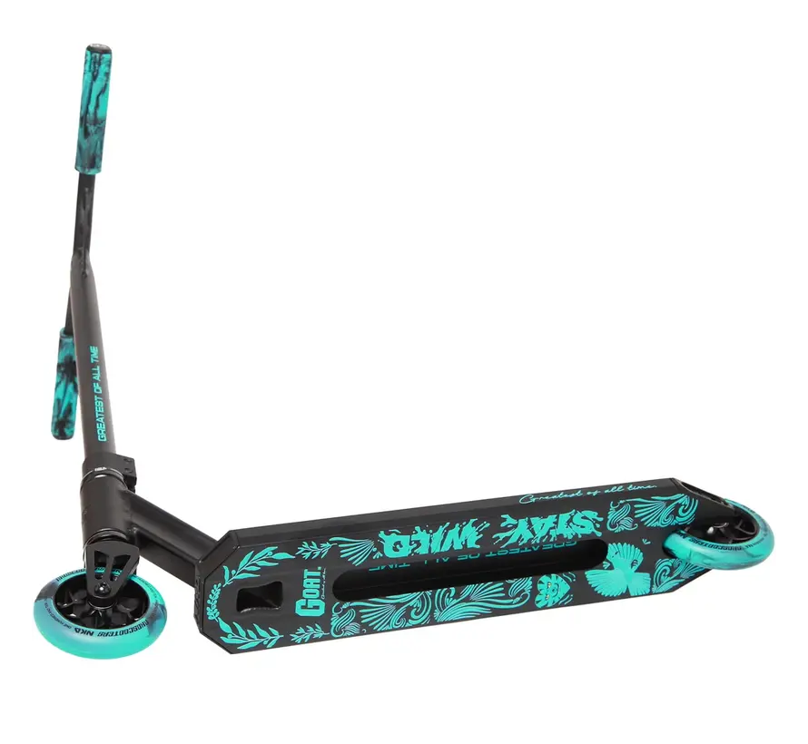 Monopattino da stunt NKD Goat nero/menta – Monopattino da parco robusto con ruote da 110 mm e compressione HIC