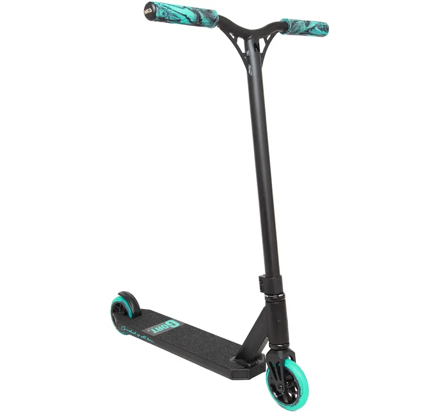 Patinete de acrobacias NKD Goat negro/menta: patinete de parque robusto con ruedas de 110 mm y sistema de compresión HIC
