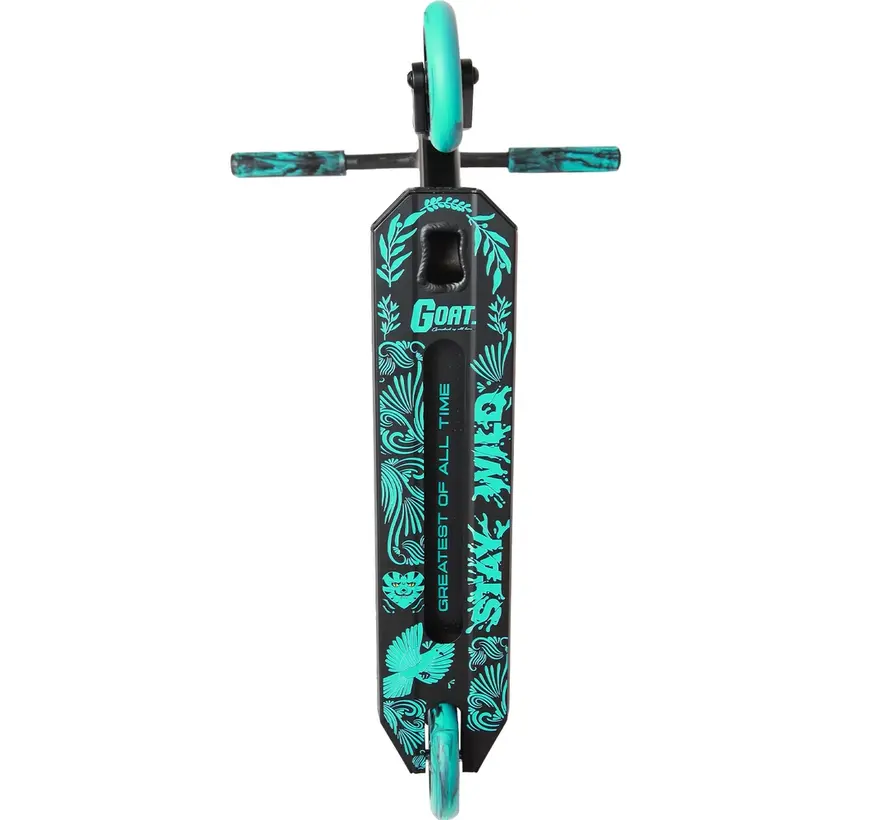 NKD Goat Stuntstep Noir/Menthe – Parkstep robuste avec roues de 110 mm et compression HIC