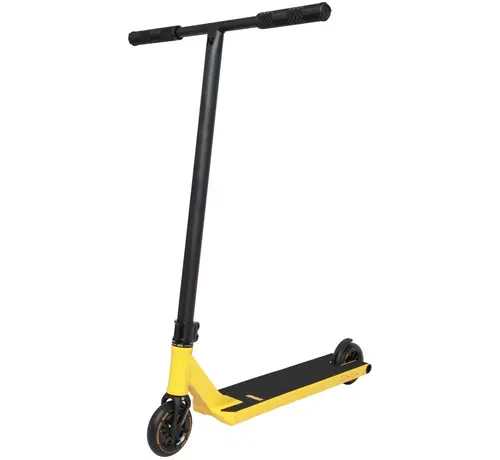 NKD NKD IDC Stuntstep Noir/Jaune – Parkstep robuste avec roues de 115 mm et compression HIC