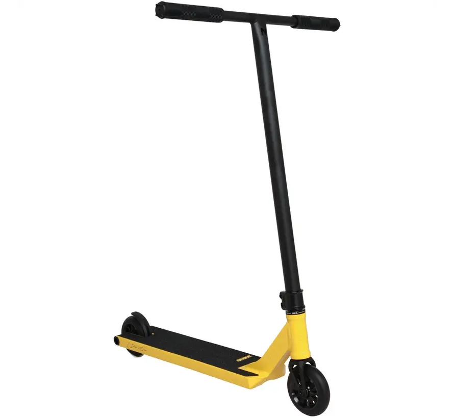 NKD IDC Stuntstep Noir/Jaune – Parkstep robuste avec roues de 115 mm et compression HIC