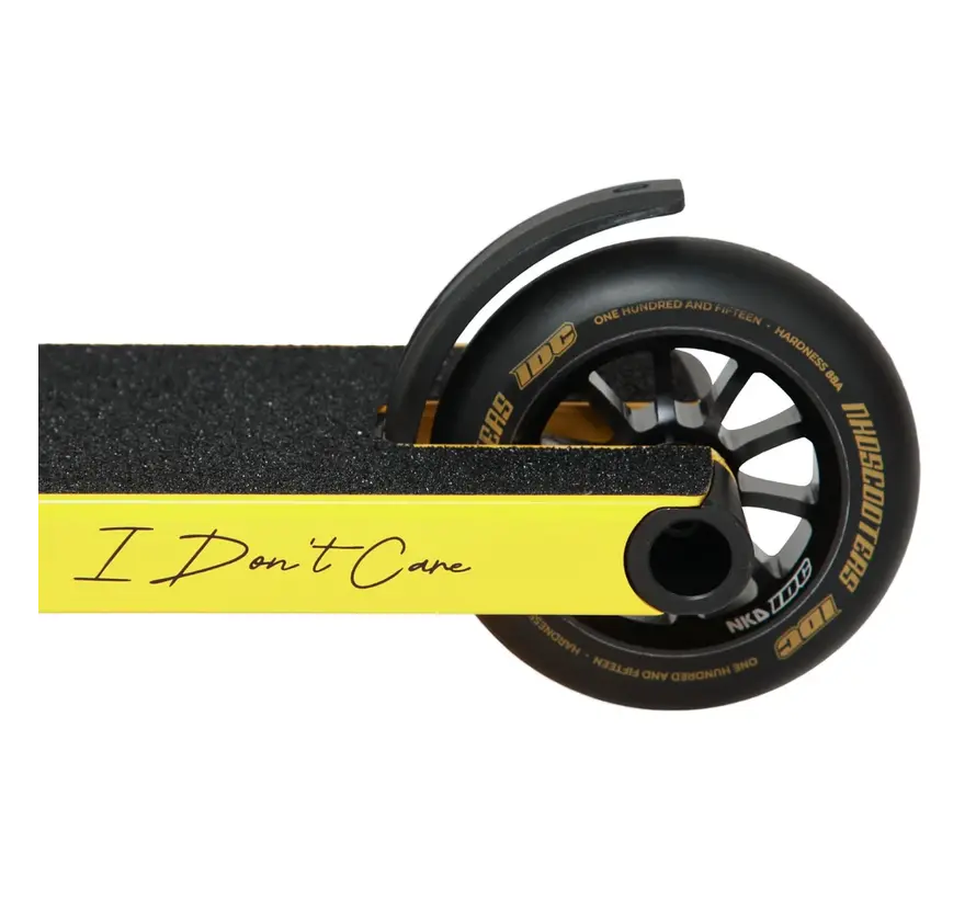 NKD IDC Stuntstep Noir/Jaune – Parkstep robuste avec roues de 115 mm et compression HIC