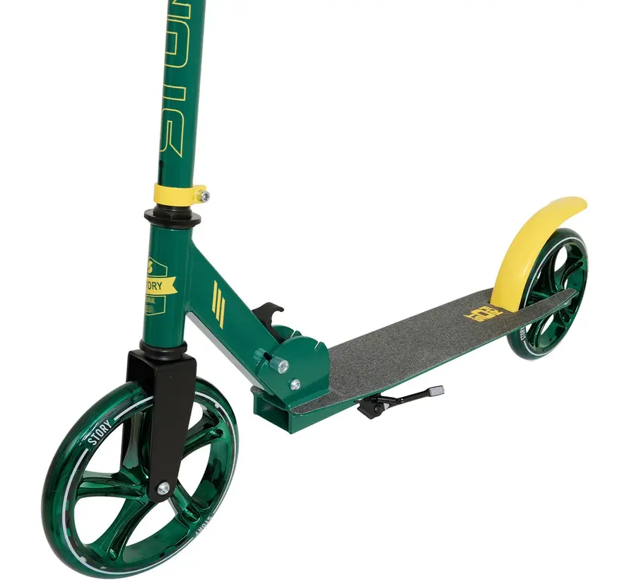 Story Lux Transportroller Grün/Glitzer – Komfortabler Trittroller mit verstellbarem Lenker & großen Rädern