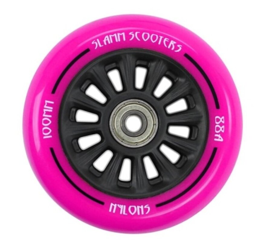 Slamm Rueda patinete acrobático con núcleo de nailon rosa
