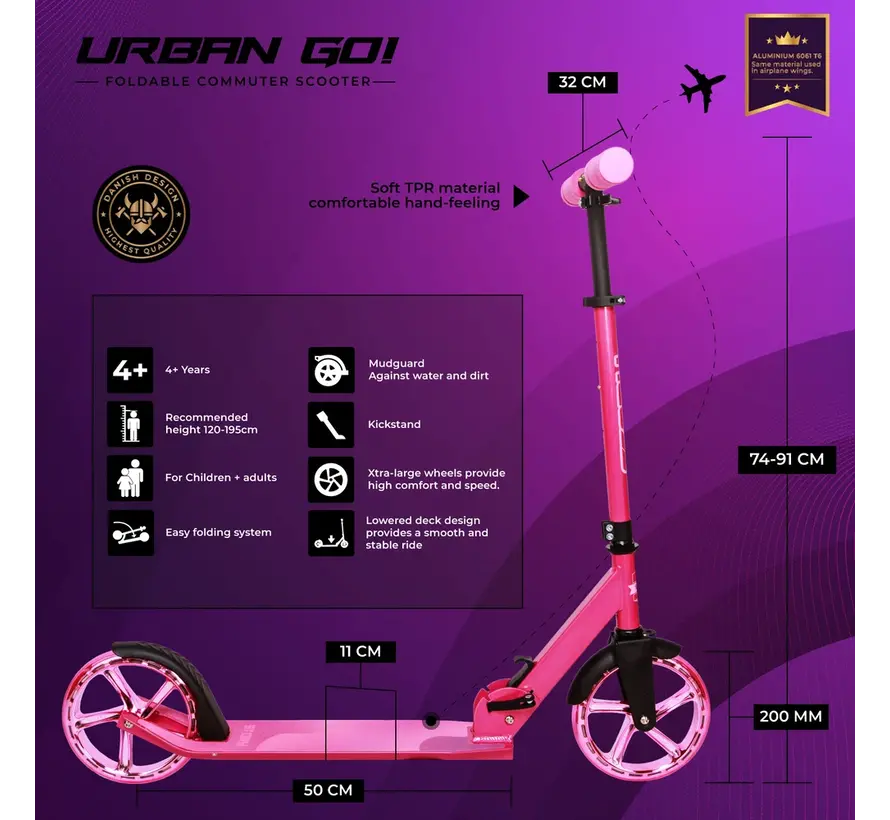 Story Urban Go Scooter Glitter Pink