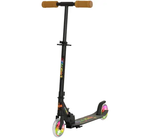 Story Story Wild Kids Opvouwbare Autoped Black LED – Stoere Kinderstep met Verstelbaar Stuur & Voetrem