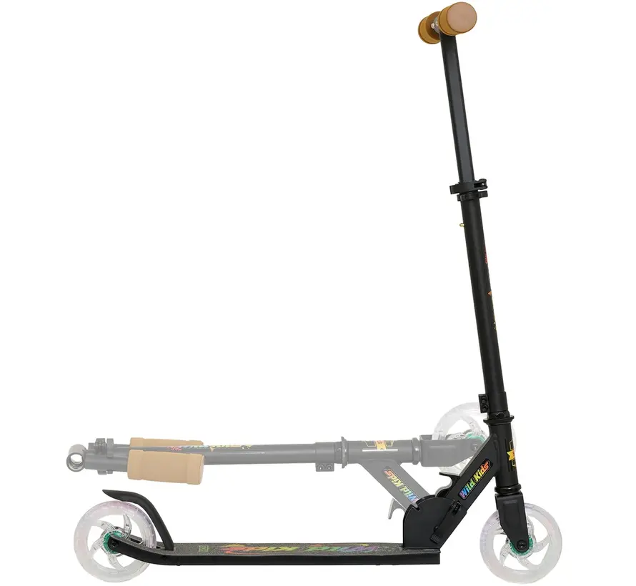 Story Wild Kids Faltbarer Scooter Schwarz LED – Cooler Kinderroller mit verstellbarem Lenker & Fußbremse