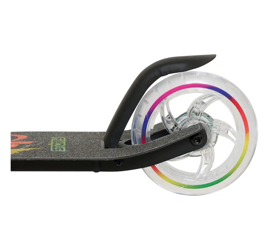 Story Wild Kids Foldable Scooter Black LED – Cool Children's Scooter with Adjustable Handlebars & Foot Brake