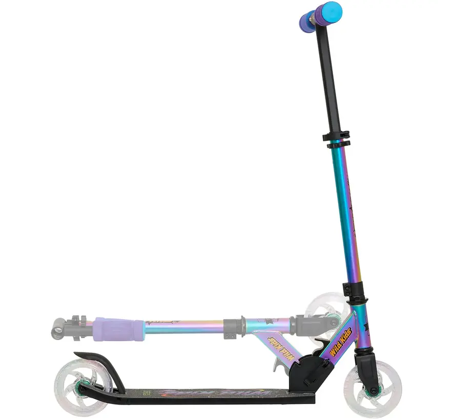 Story Wild Kids Monopattino pieghevole NEO LED – Monopattino per bambini con manubrio regolabile e freno a pedale