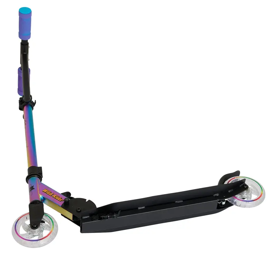 Story Wild Kids Monopattino pieghevole NEO LED – Monopattino per bambini con manubrio regolabile e freno a pedale