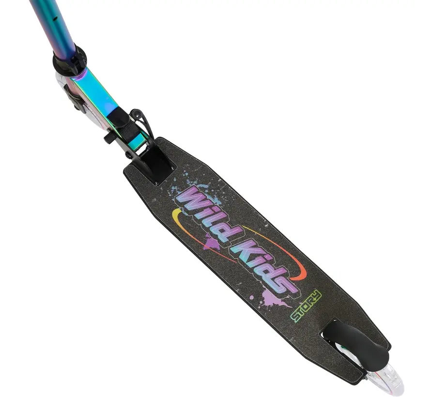 Story Wild Kids Monopattino pieghevole NEO LED – Monopattino per bambini con manubrio regolabile e freno a pedale