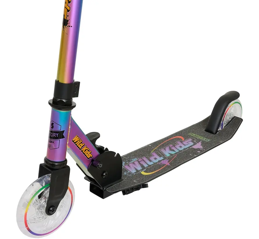 Story Wild Kids Faltbarer Scooter NEO LED – Cooler Kinderroller mit verstellbarem Lenker & Fußbremse