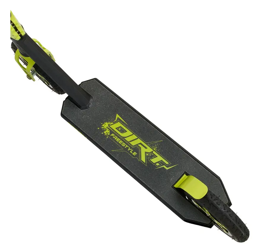 Story Dirt Freestyle Step Noir/Jaune – Trottinette tout-terrain robuste avec pneus pneumatiques et cadre en acier