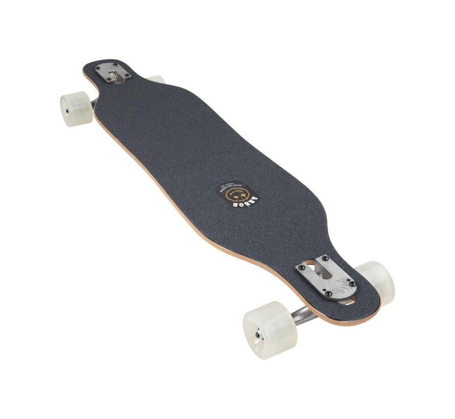 Arbor Axis 37″ Boss Dog Artist complete longboard – drop-through cruiser met 7‑ply maple, Paris trucks & 69 mm Easyrider 78A wielen