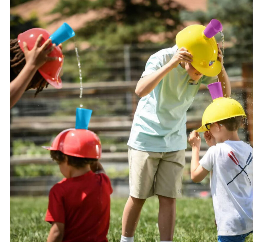 4FUN Wacky Race Hindernisparcours-Set – Familienrennen mit 6 spielerischen Herausforderungen inklusive Hüpfsack und Wasserhelm