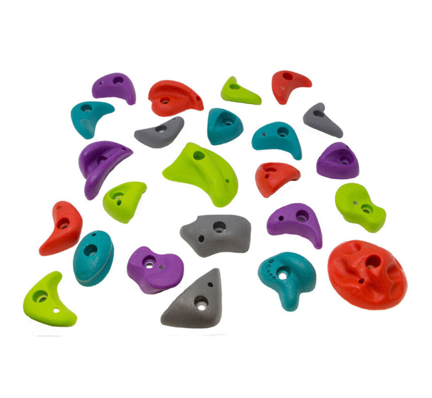 Kit d'escalade Slacker 20 pièces – Comprend 20 prises d'escalade, 3 cordes d'escalade et un accessoire pour une utilisation intérieure et extérieure