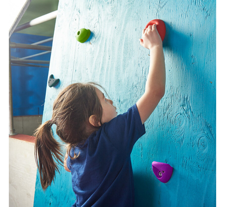 Slacker Rock Climbing Kit 20 delig – Inclusief 20 klimgrepen, 3 klimtouwen & bevestiging voor binnen en buiten