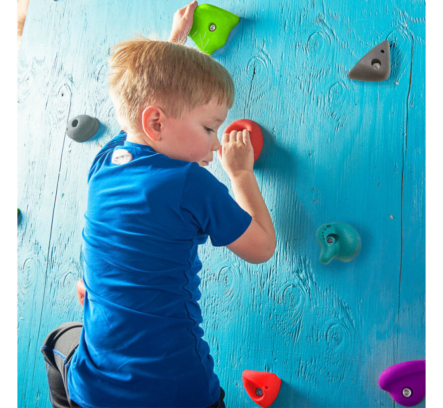 Slacker Rock Climbing Kit 20 Piece – Includes 20 climbing holds, 3 climbing ropes & attachment for indoor and outdoor use