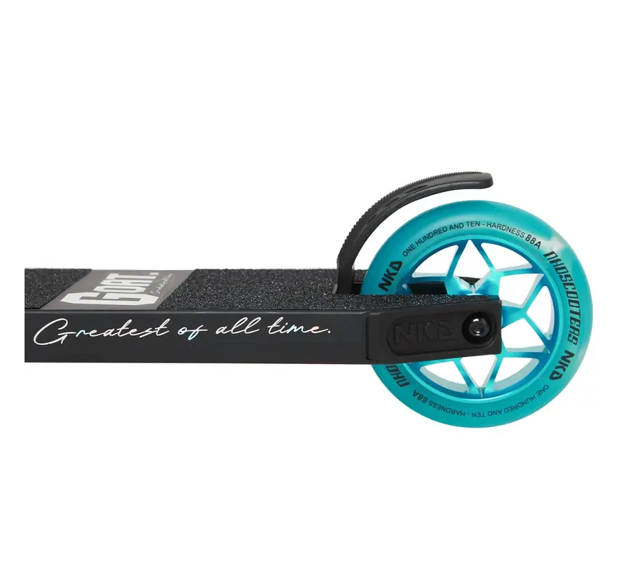 Trottinette freestyle NKD GOAT Noir Turquoise – Trottinette freestyle légère pour débutants et riders confirmés