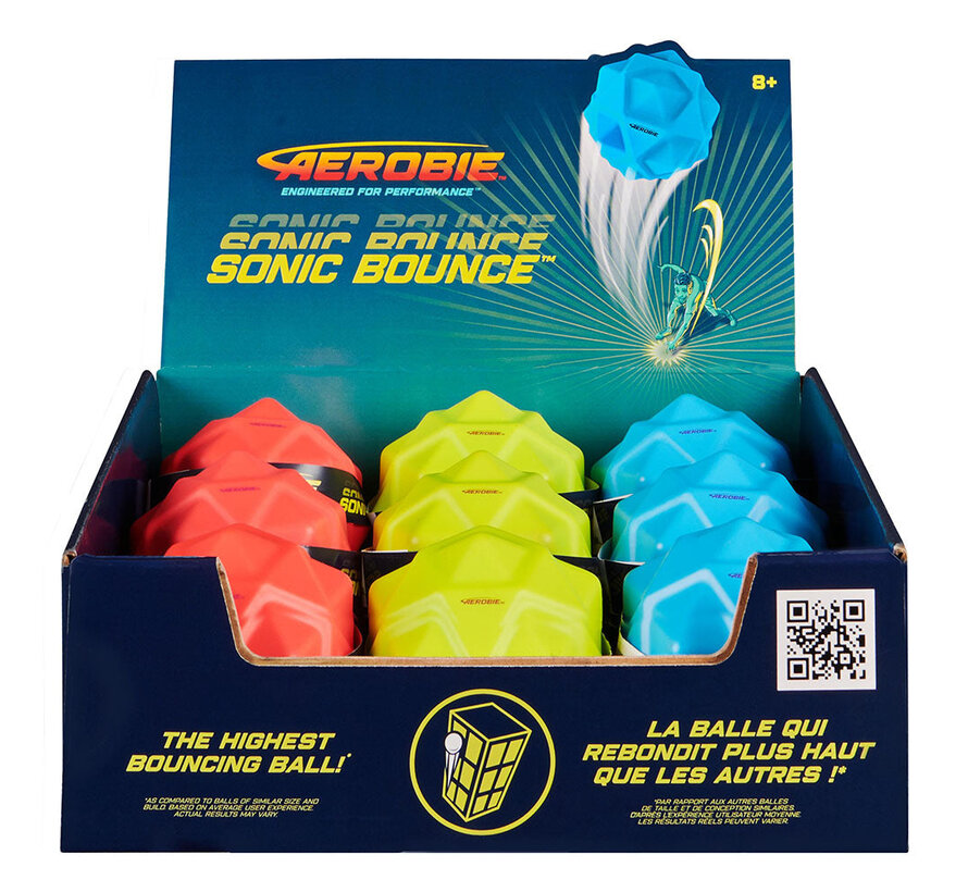 Aerobie Sonic Bounce Ball – Hyper‑stuiterbal met geodesische structuur, 2,6" – ultieme trickshot-prestaties