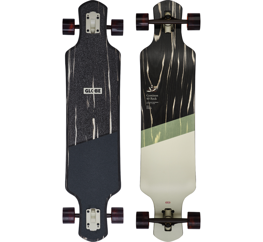 Globe Geminon Rock Longboard 40″ – Black Macassar/Epitome | Rockered Drop Through Cruiser