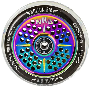 NKD Rueda para patinete acrobático NKD Hollow Air de 120 mm, transparente/arcoíris