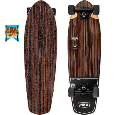 NKX NKX Mini Cruiser Series 28″ – Blanc ébène | Cruiser compact en érable 7 plis avec kicktail