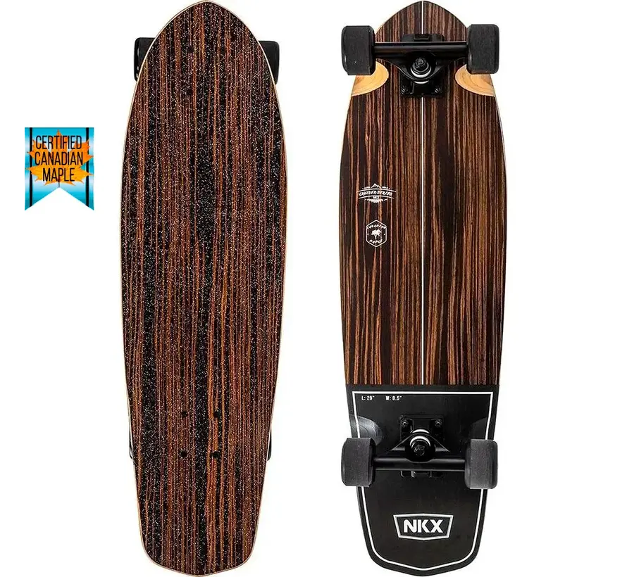 NKX Mini Cruiser Serie 28″ – Ebenholzweiß | Kompakter 7-lagiger Ahorn-Cruiser mit Kicktail