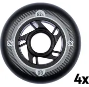 Nijdam Lot de 4 roues pour rollers en ligne 80 x 24 mm Noir