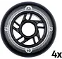 Set di 4 ruote per pattini in linea – 84×24 mm nere | Ruote in PU resistenti per i tuoi pattini in linea