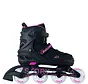 Patins à roues alignées réglables Story Fusion à LED roses – 4 tailles réglables, coque en maille et roulements ABEC-7