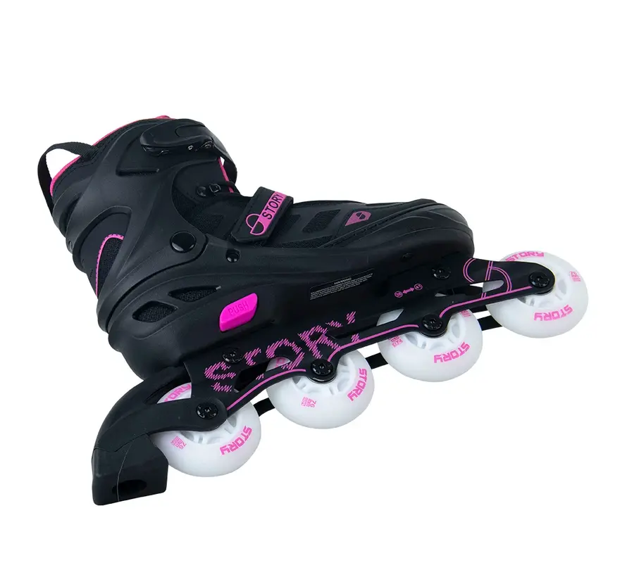 Story Fusion Verstellbare Inline-Skates Pink LED – 4-fach verstellbar, Mesh-Schuh & ABEC-7 Kugellager