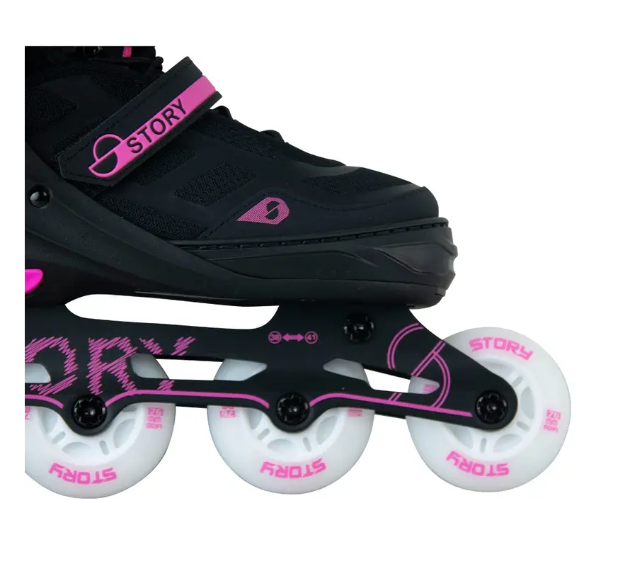 Story Fusion Verstelbare Inline Skates Pink LED – 4-Maat Instelbaar, Mesh Boot & ABEC-7 Lagers
