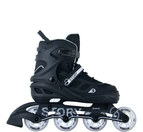 Story Patins à roues alignées Story Fusion réglables – Noir LED Système 4 tailles (38/41)