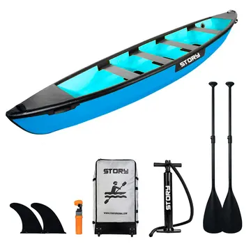 Story Canoa inflable azul para 4 personas Story