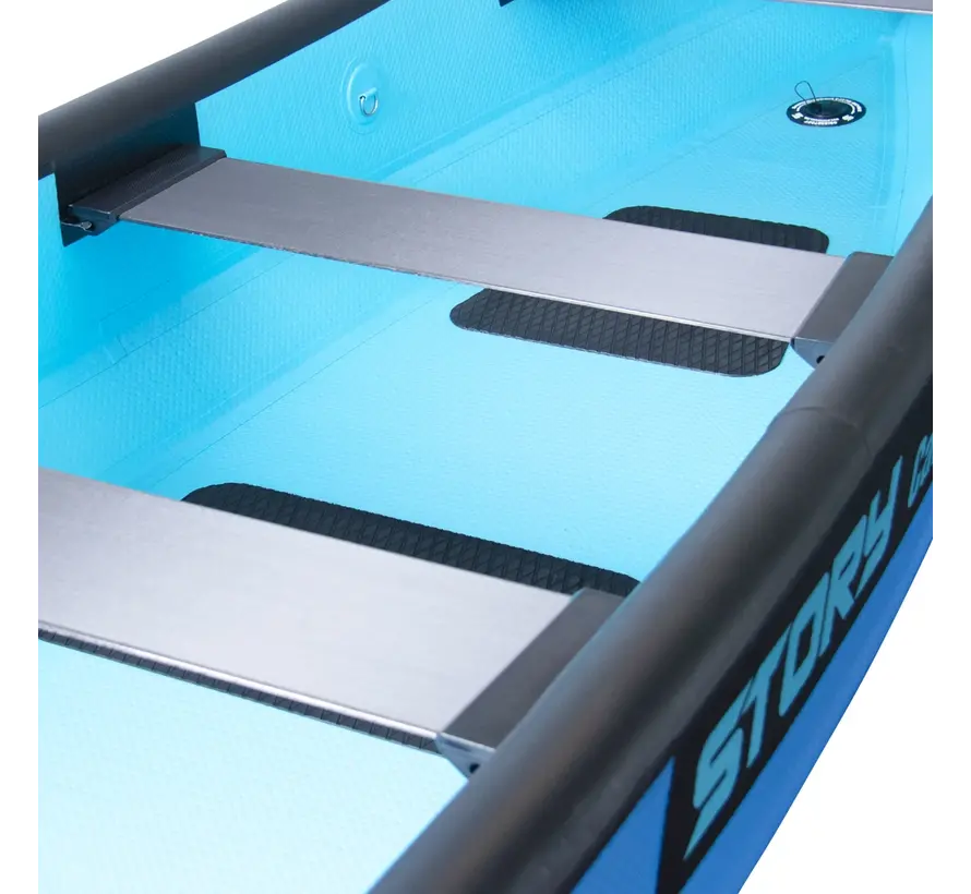 Story 4-Person Inflatable Canoe Blue | Includes Double Pump, 10 PSI Maximum Pressure